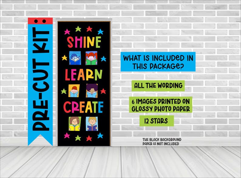 Shine Learn Create School Door Kit: Bulletin Board Decoration - Etsy