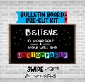 BELIEVE IN YOURSELF Bulletin Board Kit Letters Classroom Decoration Teacher bulletin board Decorative letters Back to School Teachers Door