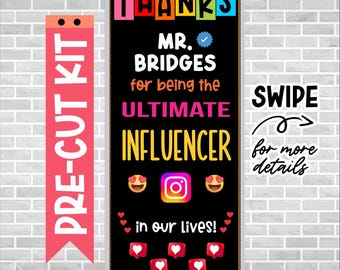 Teacher Appreciation Door Kit – Precut Classroom Decor – Thank You Teacher Bulletin Board – Ready to Use – Bulletin Board Letter– INSTAGRAM