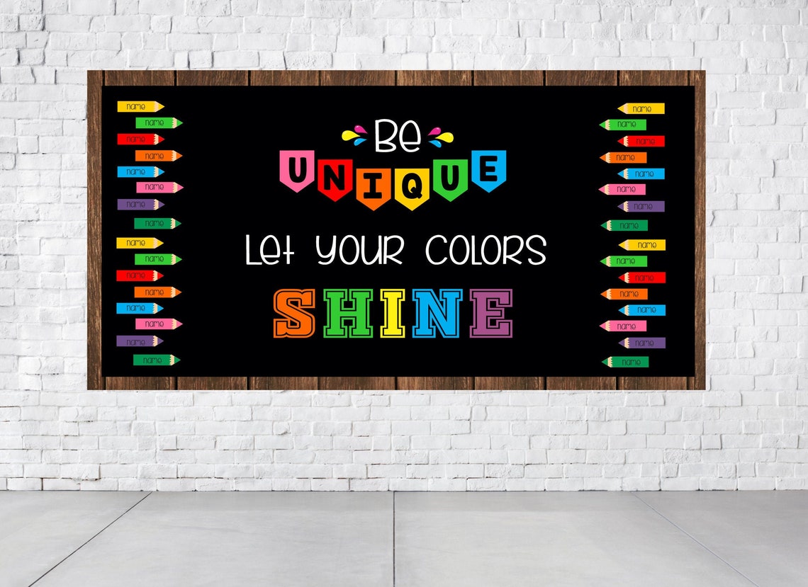 Be Unique let your colors shine Bulletin Board Letters Etsy