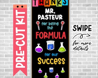 Teacher Appreciation Door Kit – Precut Classroom Decor – Thank You Teacher Bulletin Board – Ready to Use – SCIENCE FORMULA SUCCESS