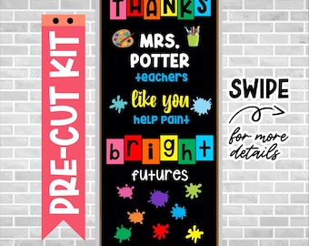 Teacher Appreciation Door Kit – Precut Classroom Decor – Thank You Teacher Bulletin Board – Ready to Use – Bulletin Board – BRIGHT FUTURES