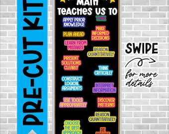 MATH School Door Decoration Kit: Teacher Appreciation Classroom Decor