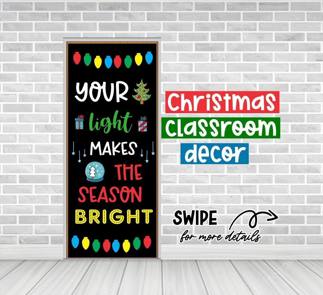 YOUR LIGHT Christmas Door Decoration Kit Classroom Decor Christmas ...
