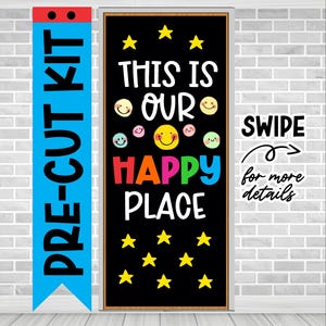 HAPPY PLACE School Door Kit Decoration Classroom Door Decoration Door letters decoration Bulletin Board Letters Custom Letters Decoration