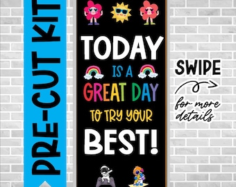 TODAY GREAT DAY Precut Door Decoration, Classroom Door Decor, Back to School Bulletin Board, Easy to Use Custom Bulletin Board Letters
