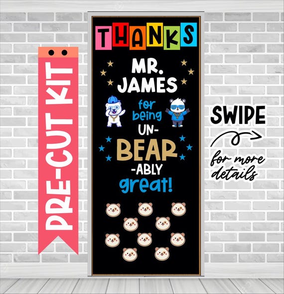 Precut Bear Teacher Appreciation Door Decoration Kit: Handmade