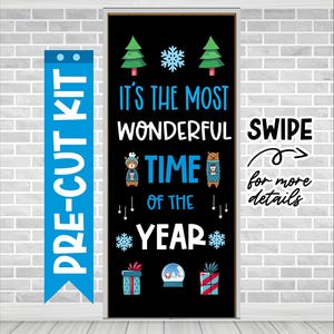 Christmas Door Decoration Kit: Classroom Bulletin Board Decor