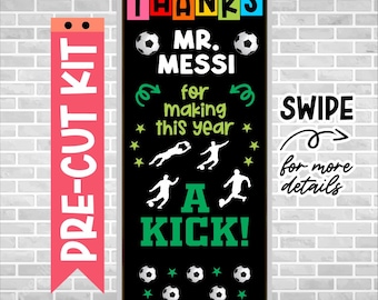 Teacher Appreciation Door Kit – Precut Classroom Decor – Thank You Teacher Bulletin Board – Ready to Use – Bulletin Board – SOCCER SPORTS