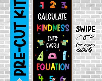 Calculate Kindness Math Door Kit: School Bulletin Board Decoration