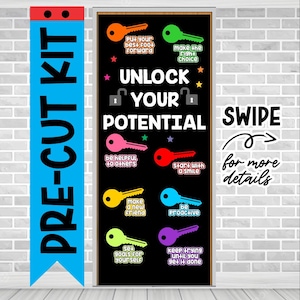 UNLOCK YOUR POTENTIAL School Door Decoration Teacher Appreciation Classroom Door Decoration Door letters decoration Bulletin Board Letters