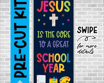 Religious Precut Door Decor | Christian Bulletin Boards | Catholic School Display | Blessed God Kit | Faith Jesus Theme | JESUS SCHOOL YEAR