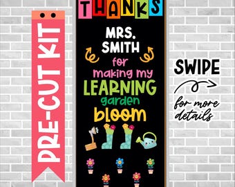Teacher Appreciation Door Kit – Precut Classroom Decor – Thank You Teacher Bulletin Board – Ready to Use – Bulletin Board – GARDEN LEARNING