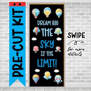 THE SKY LIMIT Precut School Door Decoration Classroom Letters, Door Decoration Kit Teacher Bulletin Board Back to School School Door Letters