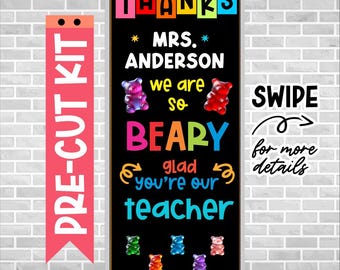 Teacher Appreciation Door Kit – Precut Classroom Decor – Thank You Teacher Bulletin Board – Ready to Use – Bulletin Board – GUMMY BEARS
