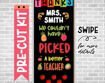 Teacher Appreciation Door Kit – Precut Classroom Decor – Thank You Teacher Bulletin Board – Ready to Use – Bulletin Board – APPLE TEACHER