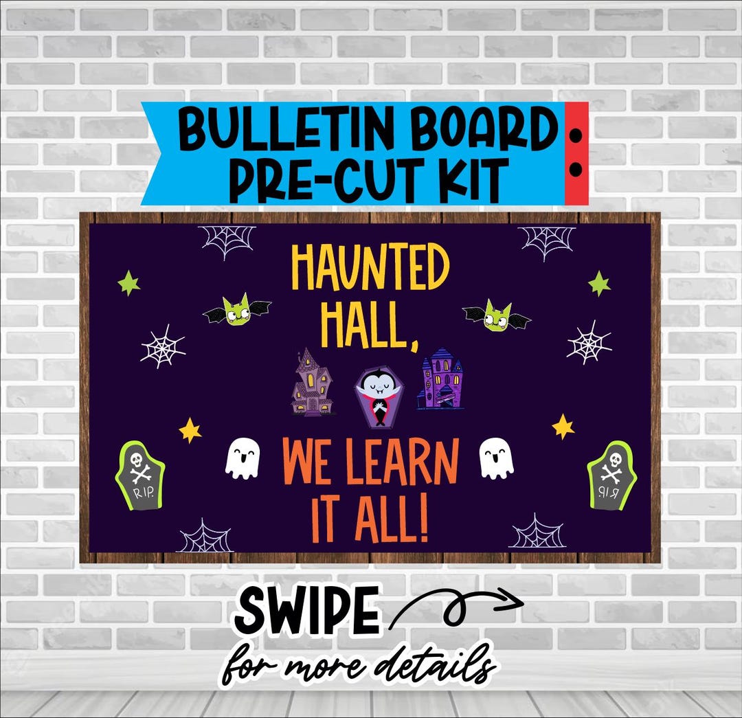 Halloween Bulletin Board Pre-cut Kit: Haunted Hall October Decor - Etsy