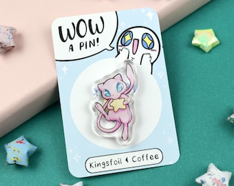 Legendary Pink Monster Acrylic Pin ~ Pastel Anime Kawaii Video Game Charm Badge Cute Gamer Gift Art Mood Funny Nerd Geek Nostalgia