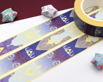 Legendary Hero Video Game Banner Shield Washi Tape ~ princess scrapbooking journaling planner bujo stationery gamer geek