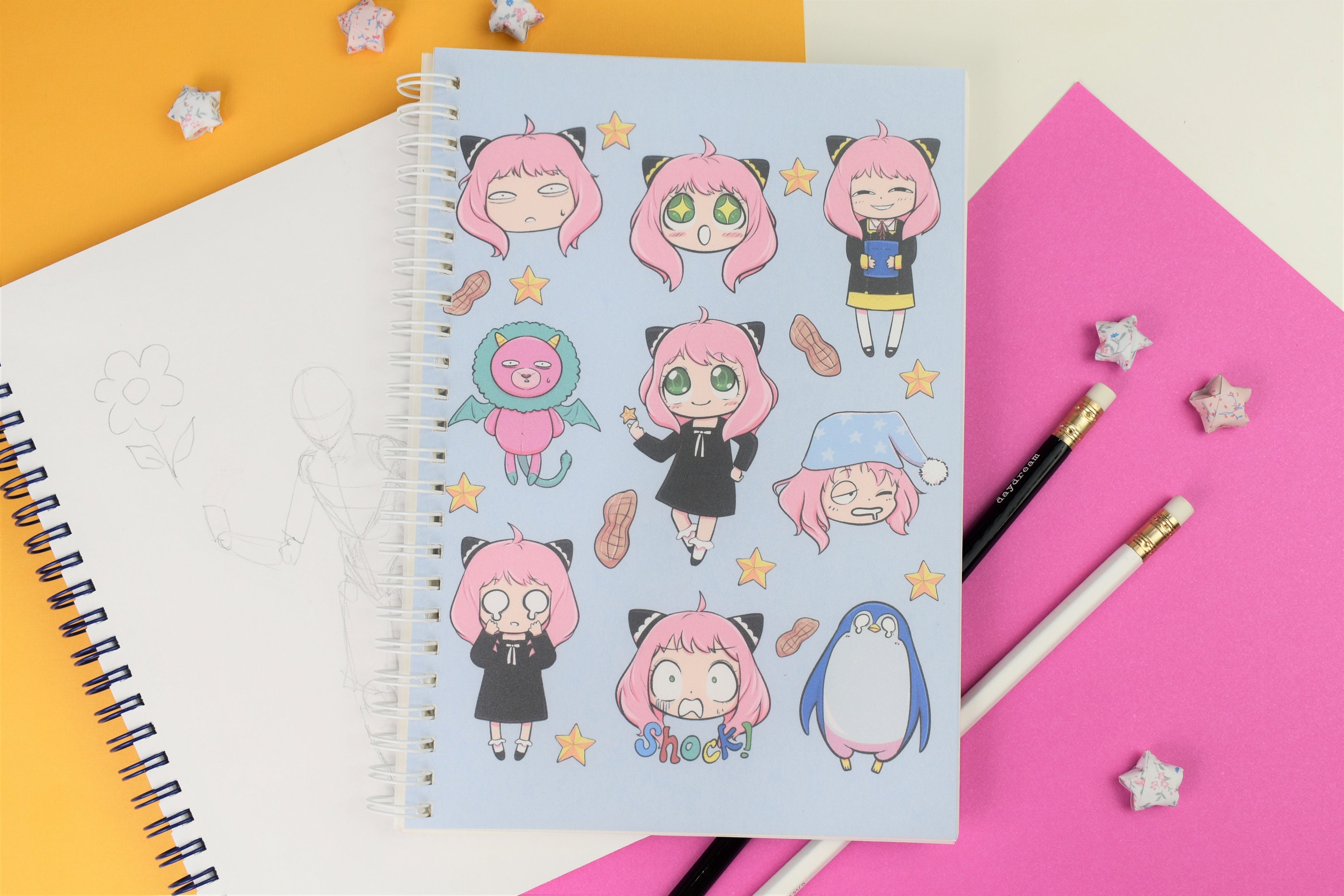 Anime Sketchbook: Japanese Manga Koi Cat Girl - Large Blank