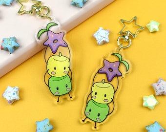 Portachiavi in acrilico Cozy Gamer Star ~ Distintivo con ciondolo per videogiochi kawaii pastello, simpatico regalo per gamer, arte, raccolto, gioco, stella marina, nerd e geek