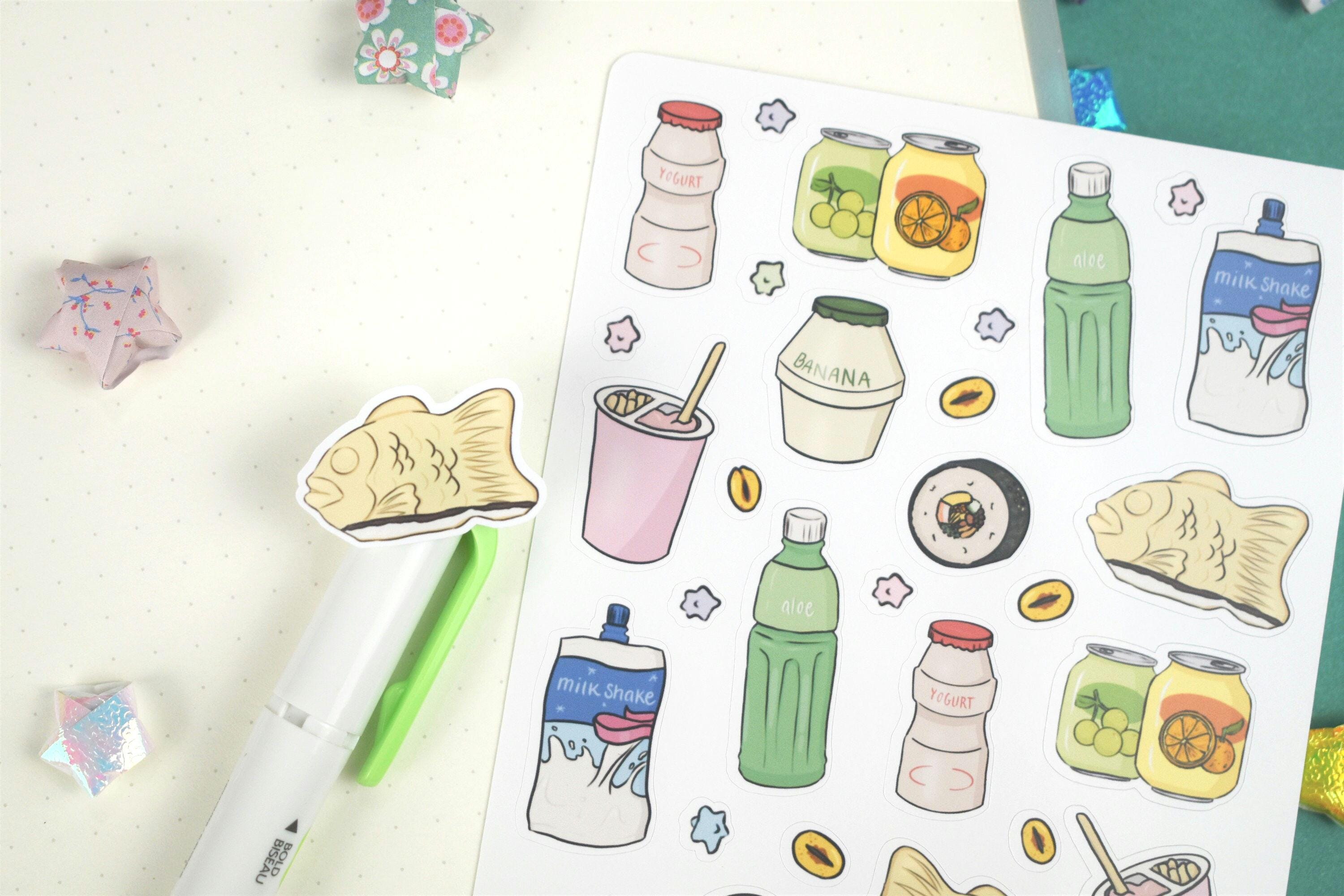 Asian Snack Foods Planner Sticker Sheet ~ Cute Kawaii Nostalgia Korean ...