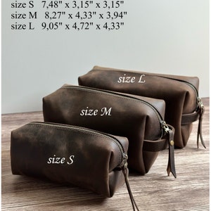 Personalized Leather Toiletry Bag for Dad Father's Day Gift Idea,Mens Travel Toiletry Bag ustomizable Father's Day Present image 10