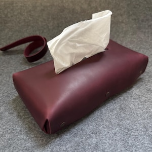 Personalized Leather Tissue Box Cover: Handmade Napkin Dispenser, Car & Home