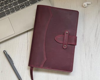 Personalisierte A5 Crazy Horse Leder Notizbuchhülle: Nachfüllbares Journal