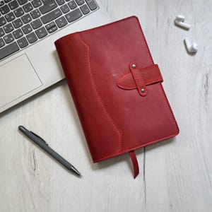 A5 Leather Notebook Cover, Refillable Journal Case, Personalized Book or Sketchbook Cover, Handmade Gift for Writers & Travelers