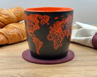 Dessous de verre rond en cuir pour tasses, joli cadeau pour maman, bougeoir, support de vase, coussin chauffant, protection de table contre les articles chauds, cadeau de fête des mères