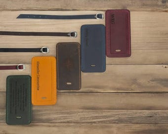 Personalized Leather Luggage Tag: Handmade Crazy Horse Travel Accessory