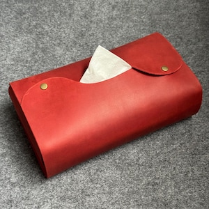 Leather Tissue Box Cover, Personalized Napkin Holder, Car or Home Decor, Handmade Gift for Him or Her, Custom Tissue Box Cover