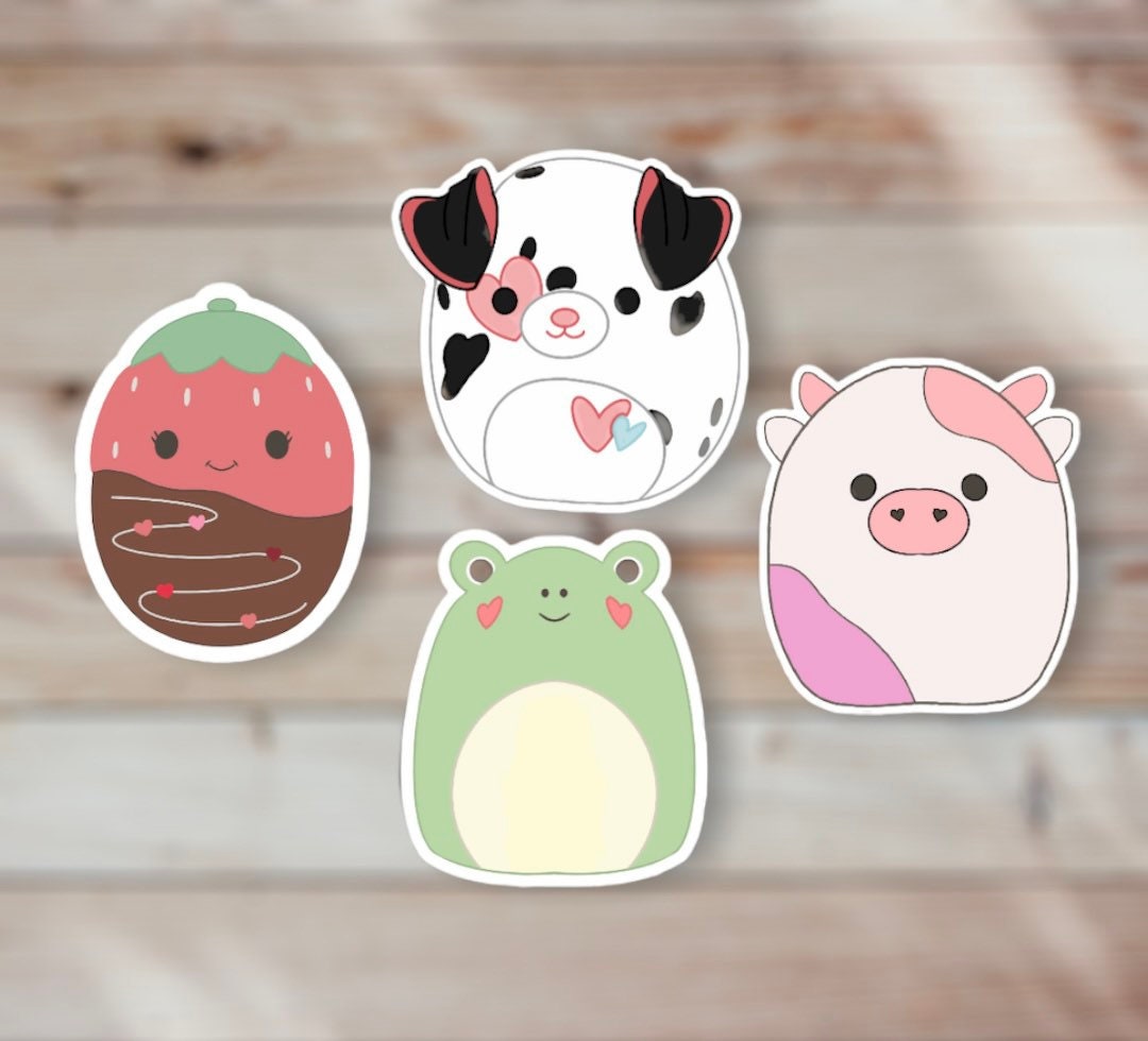 Bestseller Adorable Squishmallow ONE 1 Stickers Sheet PNG, JPF Plus Free  Coloring Pages Printable Animal Stickers see Info 