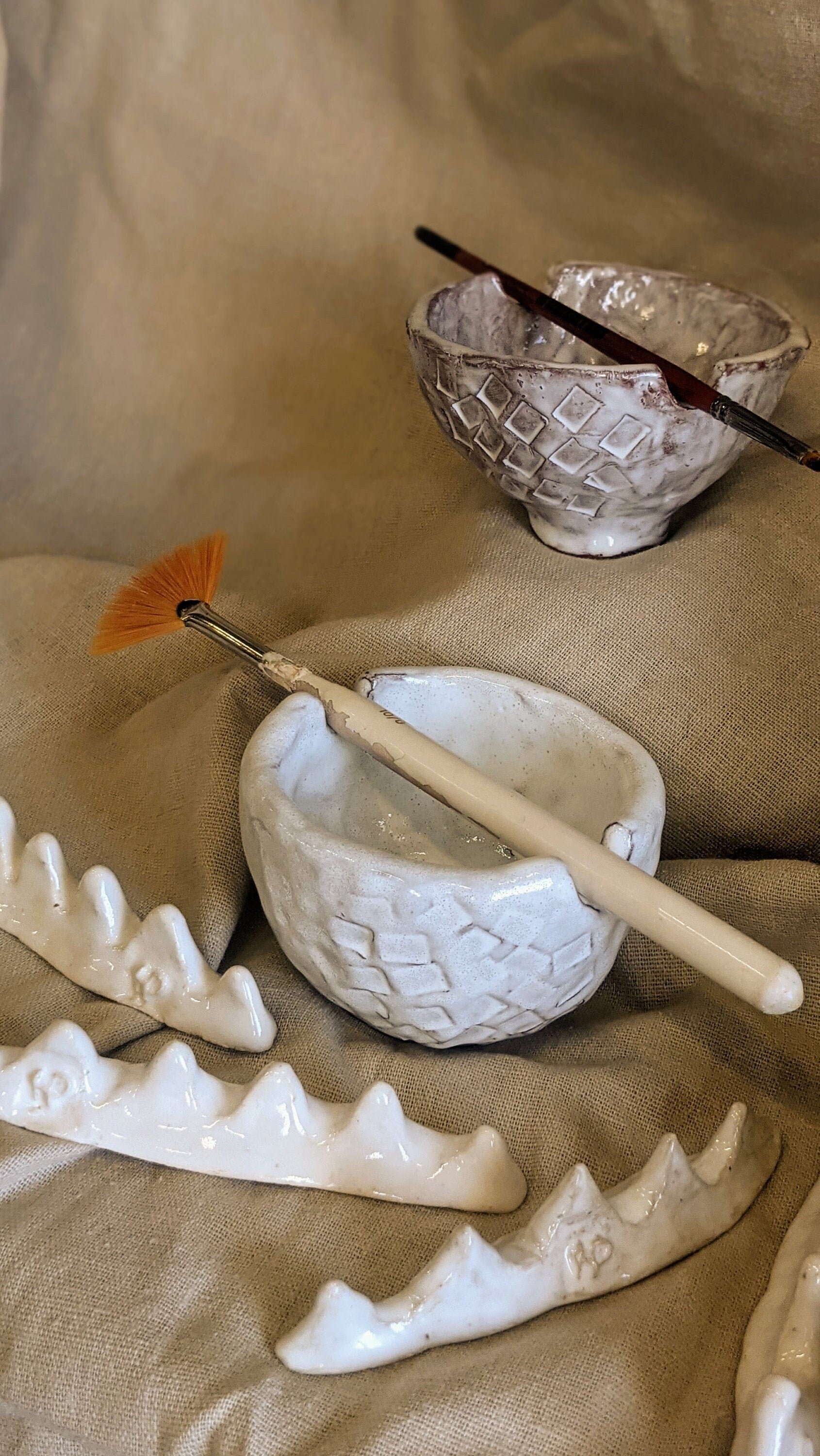 Weißer Keramik Wasserbecher mit Kerbe Lack Wasserbecher und | Etsy