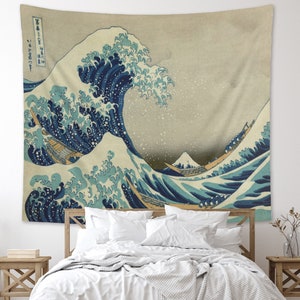 The Great Wave off Kanagawa Tapestry Hokusai Wall Hanging Oriental Japanese Art Meditation Yoga Landscape Ocean Nature Sea Wall Decor