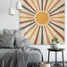 Vintage Sun Tapestry Retro Grunge 70s Minimal Geometric Abstract Art Print Boho Wall Hanging Bohemian Decor for Dorm Living Room Bedroom