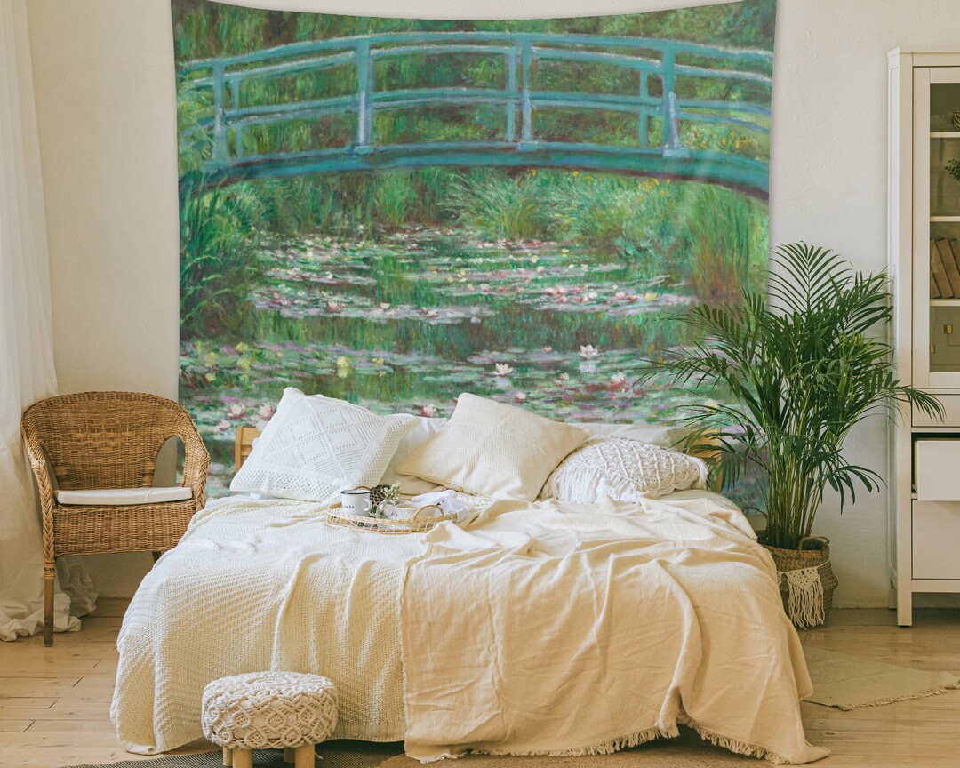 Monet the Japanese Footbridge Tapestry Vintage Classical Painting ...