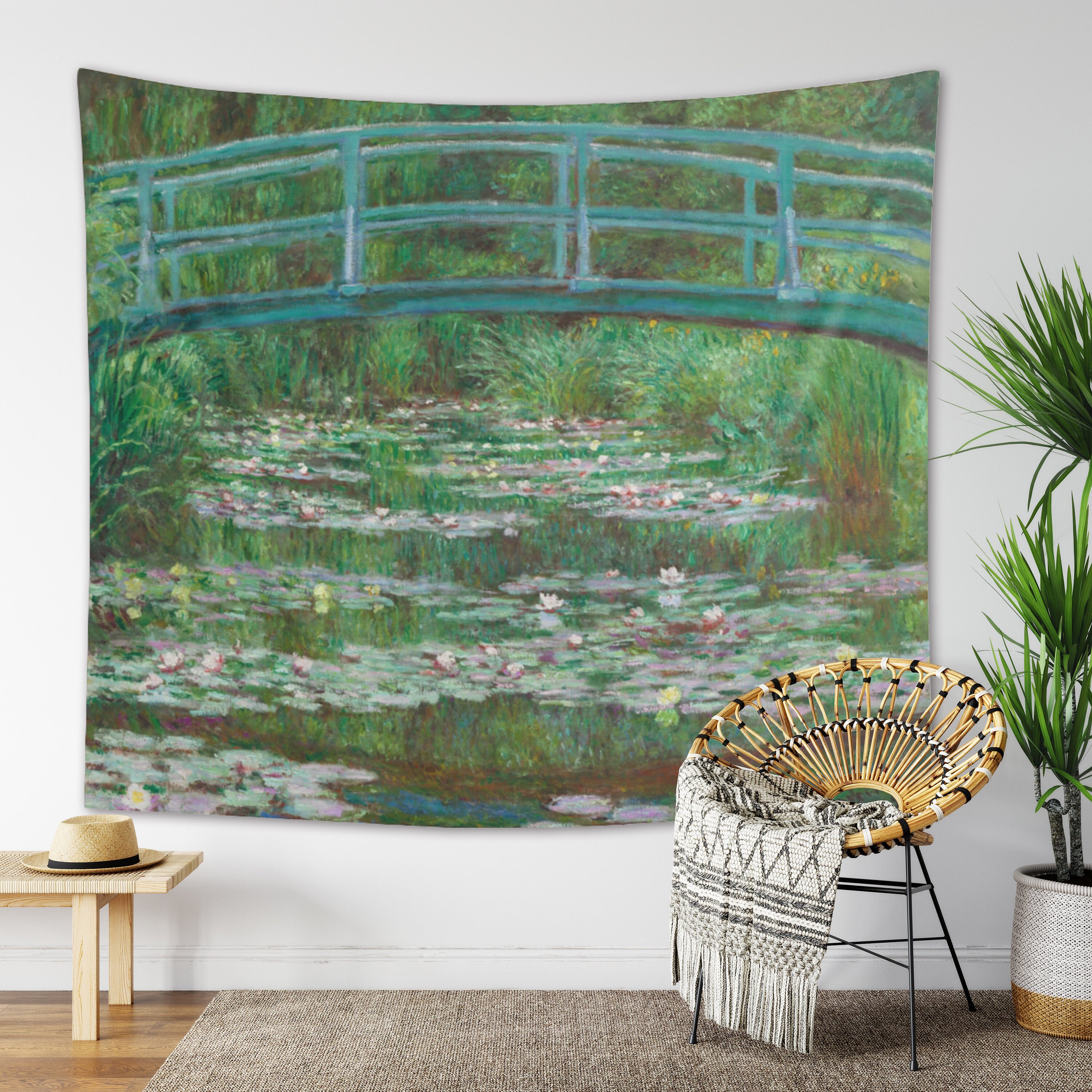 Monet The Japanese Footbridge Tapestry Vintage Classical | Etsy