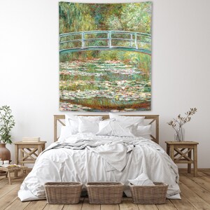 Bridge Over a Pond of Water Lilies Tapestry Claude Monet Wall Hanging ...