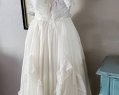 Vintage Gunne Sax Maxi Dress in White Swiss Dot size 7