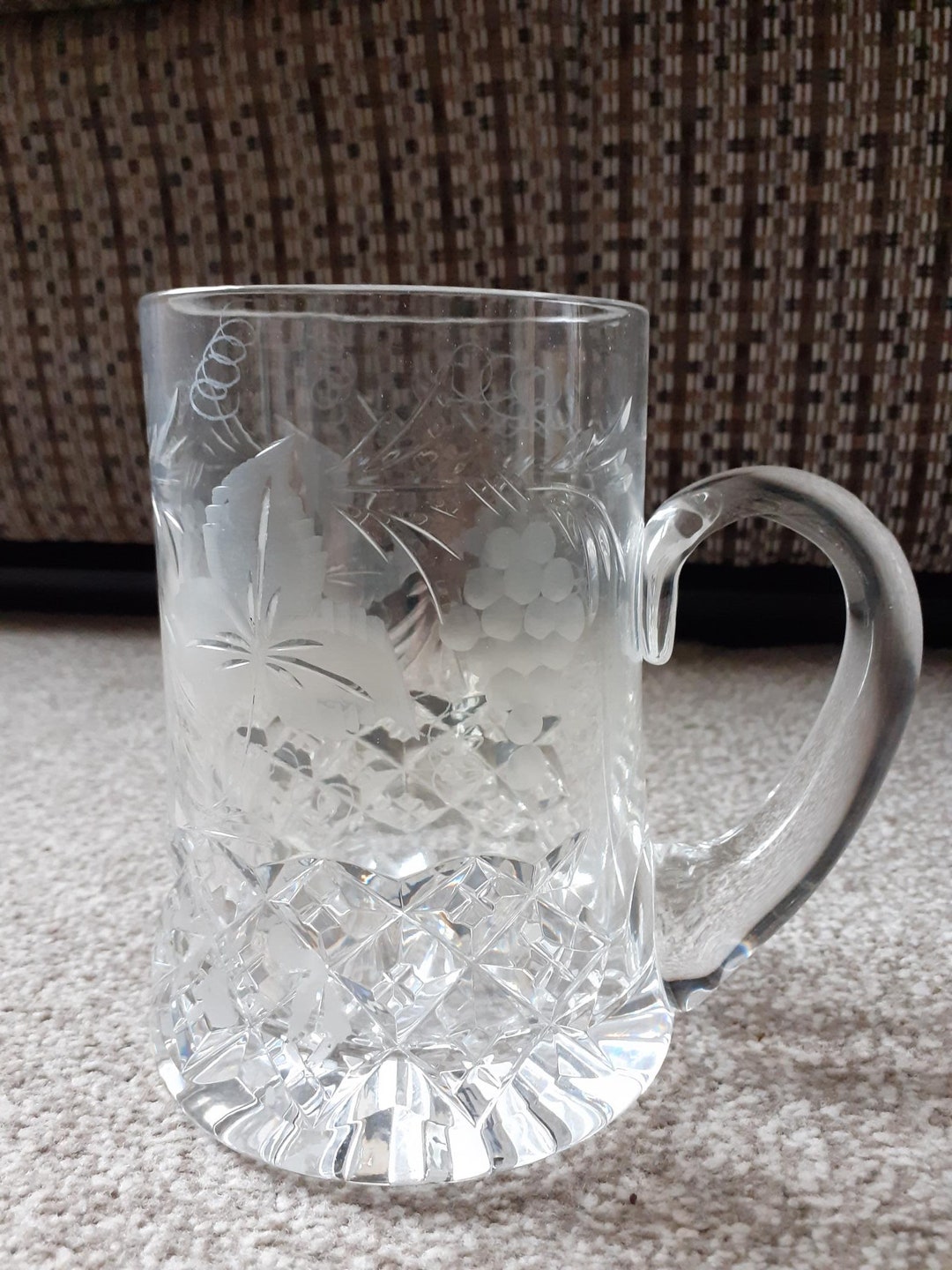 Vintage Lead Crystal Tankard Etsy