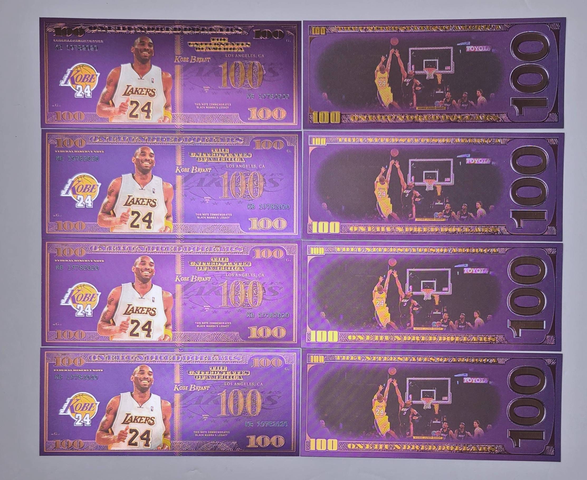 Rare Kobe Bryant 100 Dollar Banknote Memorabilia Limited - Etsy