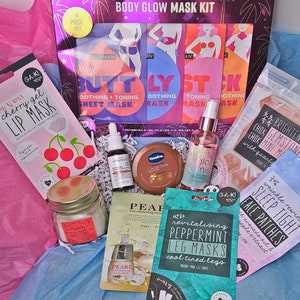 Glow Up Mystery Box - Self Care Gift Skin Care Facial Care Body Care Beauty Box Pamper Spa Care Package Self Love Glow Up Gift Set K-Beauty