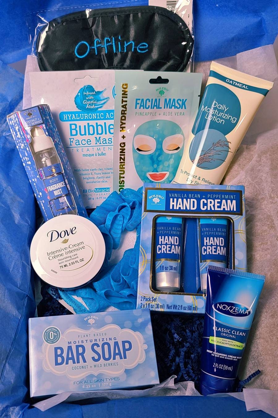 The Blue Mystery Box Self Care Skin Care Beauty Box Pamper Etsy