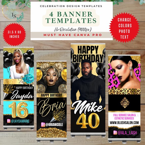 Party Banner Template | Business Banner | Custom Banner Bundle | Party Backdrop Digital Template | Event Banner | Party Banner Backdrop