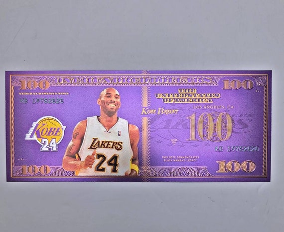 Rare Kobe Bryant 100 Dollar Banknote Memorabilia Limited - Etsy