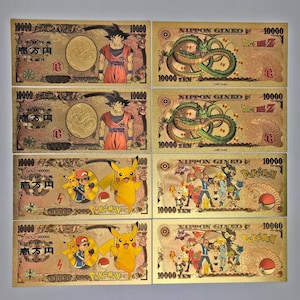 Wählen Sie Stil Gold Anime 10000 Dollar Banknote Memorabilien Limited Edition Anime Fans Anime Geschenk 100 Bill Anime Charaktere Pokemon Gold Bill
