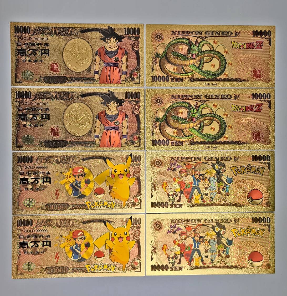 Pokemon Gold Banknote Bill 24KT W/ Certificate of Auth, NIPPON GINKO *You  Choose