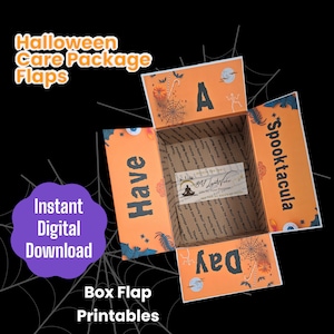 Halloween Care Package Flaps | Instant Download Printables | Care Package Digital Download | Care Package Digital Sticker Kit | Flap Labels
